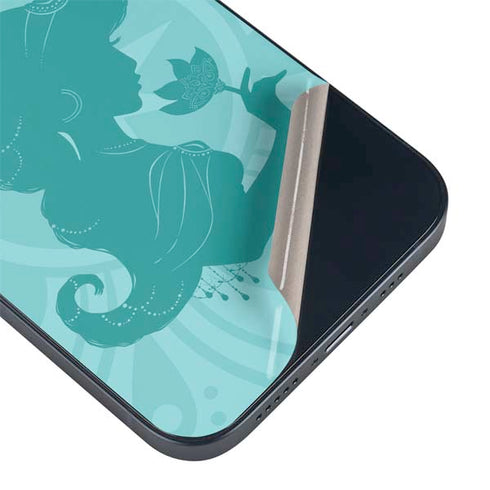 Disney Aladdin Princess Jasmine Silhouette Flower iPhone 14 Plus Skin